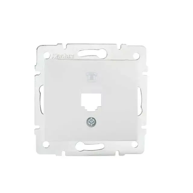 Outlet Kanlux 25920 DOMO 01-1399-002 fehér csatlakozó aljzat burkolat (RJ45 Jack), aljzat nélkül
