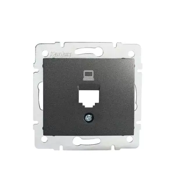 Kanlux 25923 DOMO 01-1399-041 grafit csatlakozó aljzat burkolat (RJ45 Jack), aljzat nélkül Legnépszerűbb