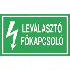 Öntapadó vinil matrica 60x100mm zöld - Leválasztó főkapcsoló Legnépszerűbb
