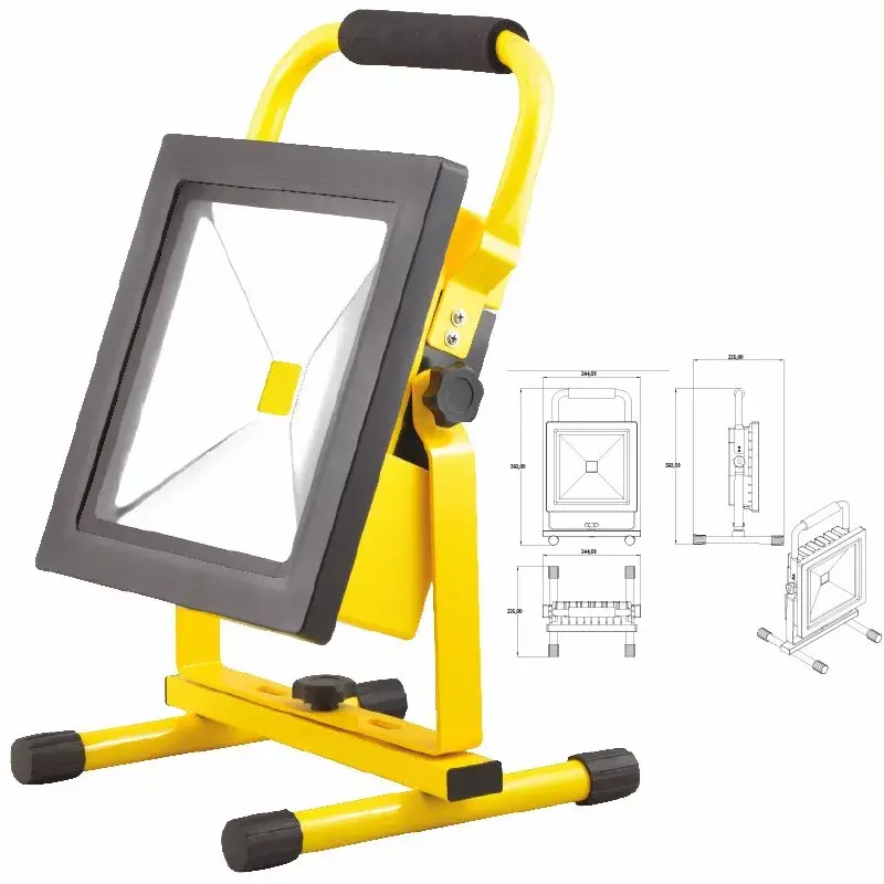 DELUX DEL1601 Reflektor30W LED, hordozható SLIM 1800lm, 12VDC, IP65, 6000K, akkumulátoros, töltővel Exkluzív ajánlat