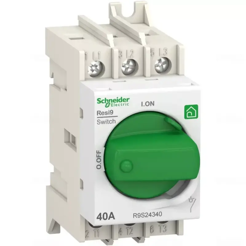 Gyors kiszállítás RESI9 moduláris forgócsapos kapcsoló, 3P, 40A R9S24340 Schneider