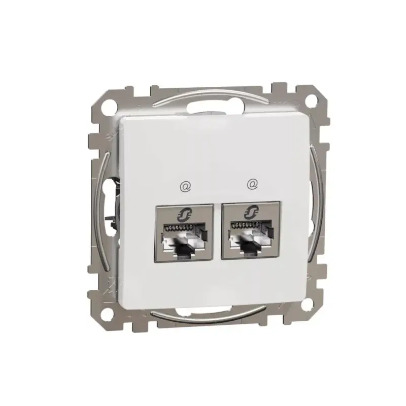 Népszerű ÚJ SEDNA 2xRJ45 Cat6A STP aljzat, fehér Schneider SDD111467S