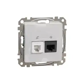 ÚJ SEDNA RJ11/RJ45 Cat6 UTP kombinált aljzat, alumínium Schneider SDD113468 Biztonságos vásárlás