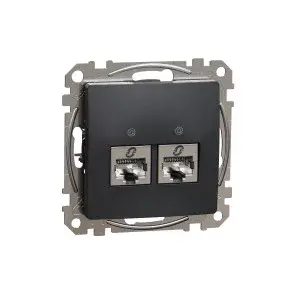 Utolsó esély ÚJ SEDNA 2xRJ45 Cat6A STP aljzat, antracit Schneider SDD114467S