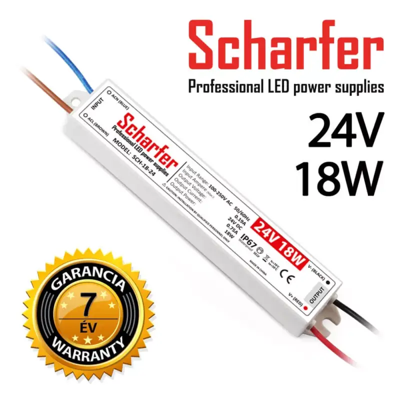 Vedd meg online SCHARFER SCH-18-24 18W vízálló LED tápegység IP67 24V VDC 0,75A