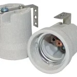 Kerámia foglalat rögzítő lemezzel 250V, E27, BEM, E15-E27-F519U, Bemko Outlet