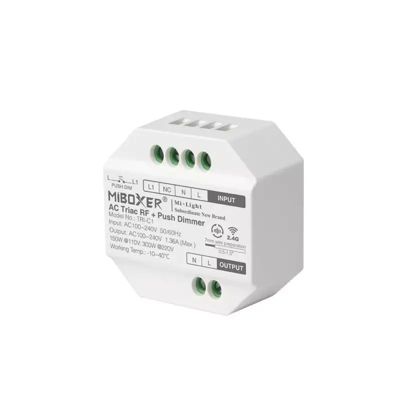 MiLight TRIAC Dimmer vezérlő AC Rádiófrekvenciás 220V-300W TRI-C1 Gyors szállítás