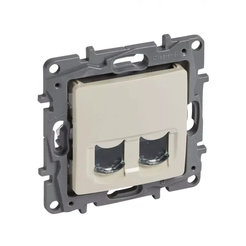 Végkiárusítás Legrand Niloé 2xRJ45 Cat.6 UTP aljzat köröm nélkül bézs Legrand 664874