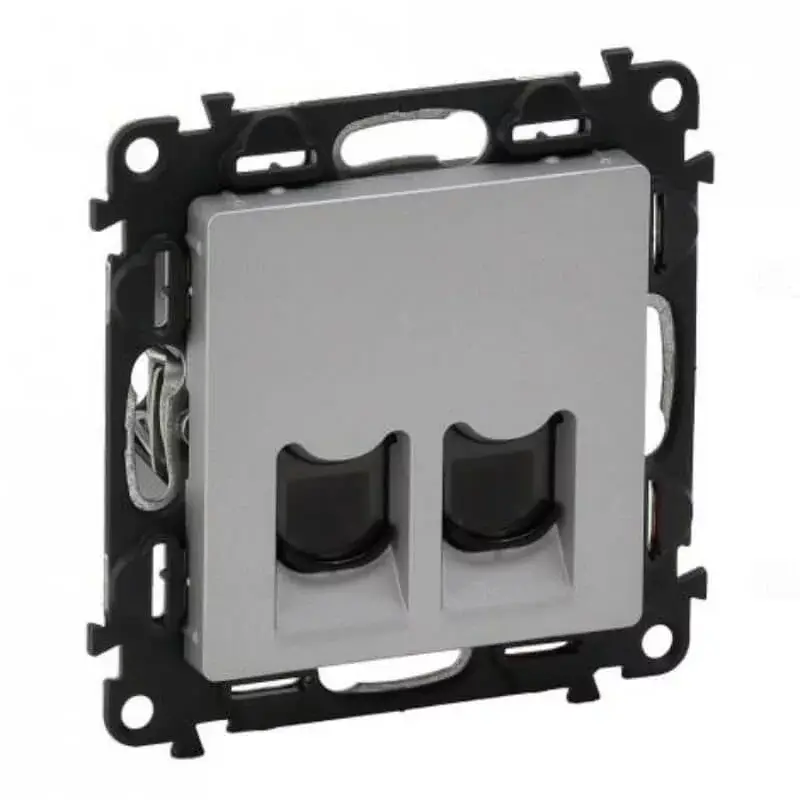 Legrand Valena Life 2xRJ45 Cat. 6 STP csatlakozóaljzatalumínium, Legrand 753347 Outlet