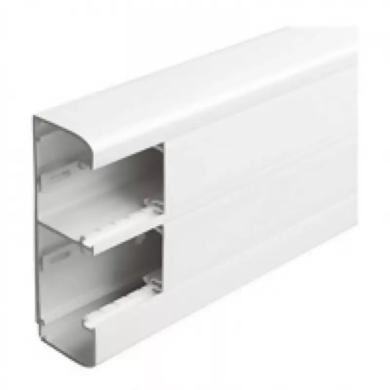 Azonnali szállítás Legrand DLP bepattintható kábelcsatorna, 145 x 50 mm, 2 rekeszes, válaszfallal, 2 x 45 mm-es fedéllel, 2 m, fehér Legrand 075604