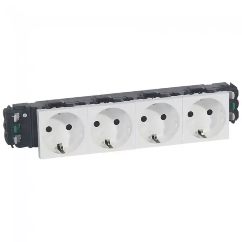 Legrand Program Mosaic 4x2P+F DLP aljzat, sínezett, rugós, fehér Legrand 077404 Árcsökkenés