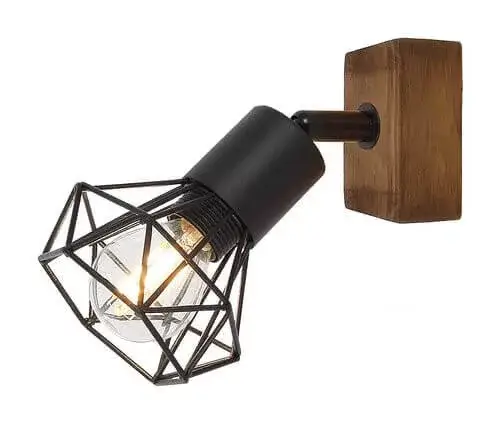 Outlet Rábalux 3137 Zeus Beltéri Spotlámpa tölgy-matt fekete E14 1x MAX 40, IP20