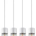 Gyors kiszállítás Rábalux 3156 Zelkova Beltéri Függeszték súrolt alumínium-átlátszó E27 4x MAX 40, IP20