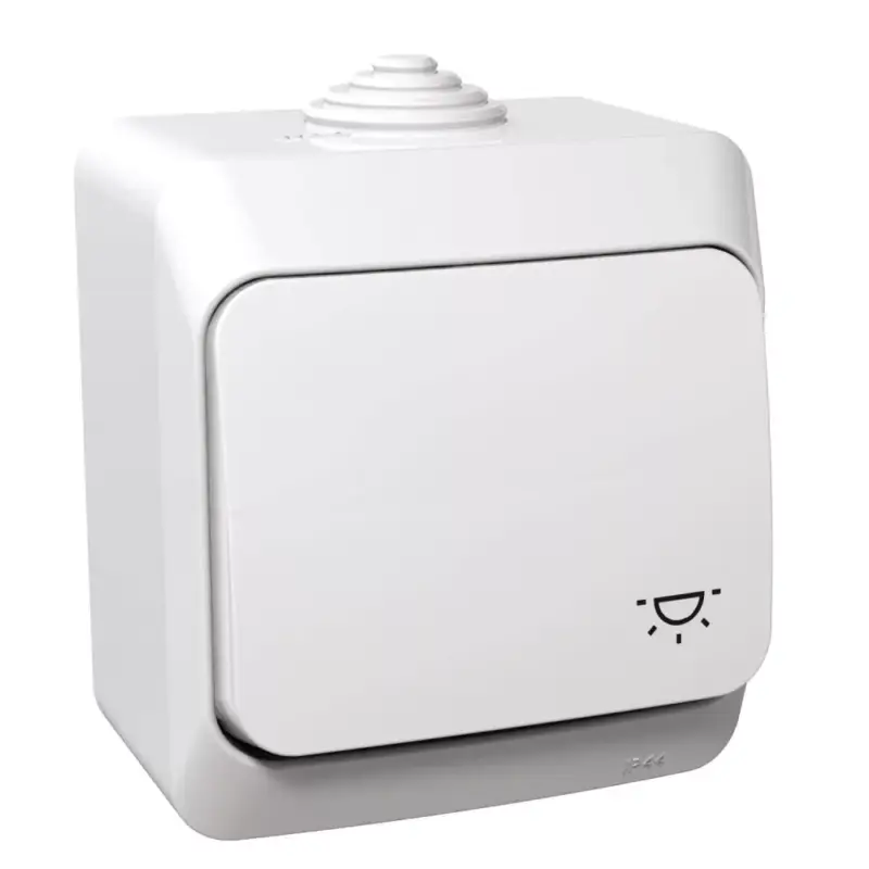 Schneider CEDAR PLUS Egypólusú nyomó, lámpajellel, IP44, fehér, WDE000513 Bestseller