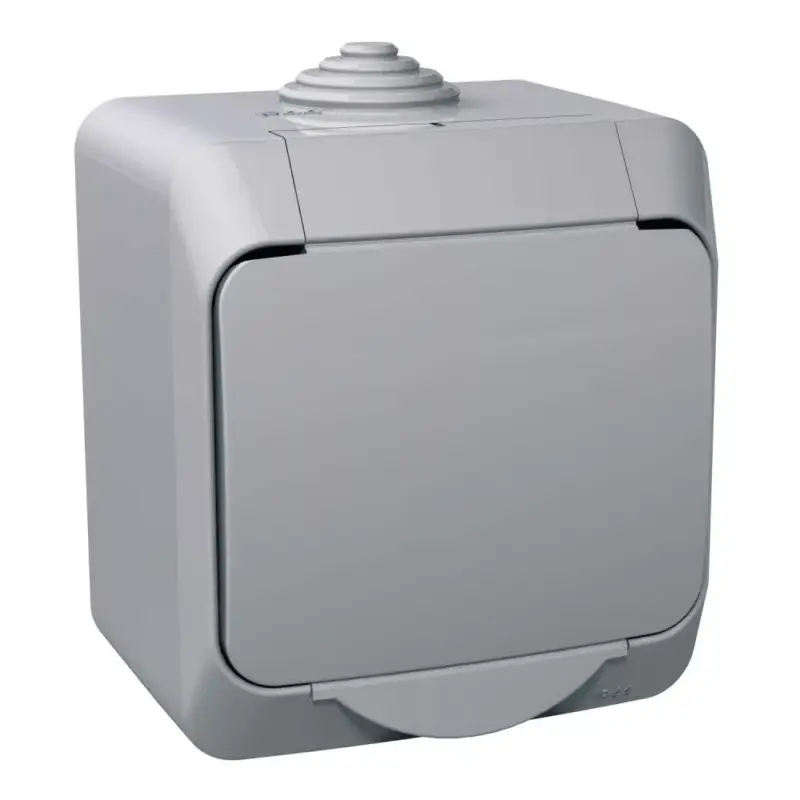 Vedd meg online Schneider CEDAR PLUS Egypólusú kapcsoló, IP44, szürke (101), WDE000610