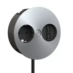 Vedd meg most BACHMANN Twist 931.031 elosztó, 1x230V + 2xUSB A töltő 15W dugaszoló aljzat, INOX, Schuko