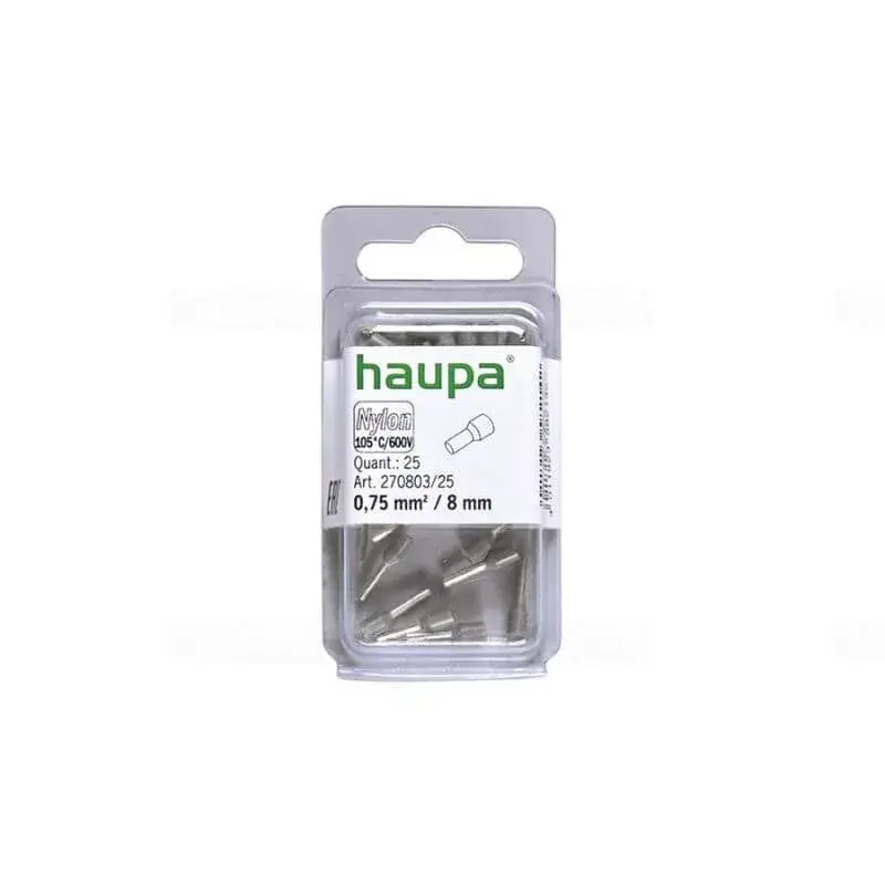 Ne maradj le HAUPA Érvéghüvely szigetelt 0,75/ 8 szürke 270803/25 SmallPack Haupa (25db/bliszter)