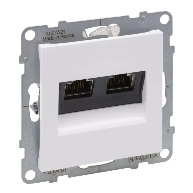 Olcsóbb Legrand Suno 2xRJ45 Cat.6 STP csatlakozóaljzat, fehér, Legrand 721157
