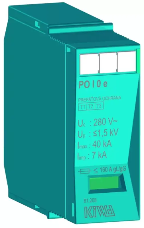 Azonnal elérhető KIWA PO I eco 0 280V túlfeszültség levezető betét 7kA T1+T2 (B+C) 81.208