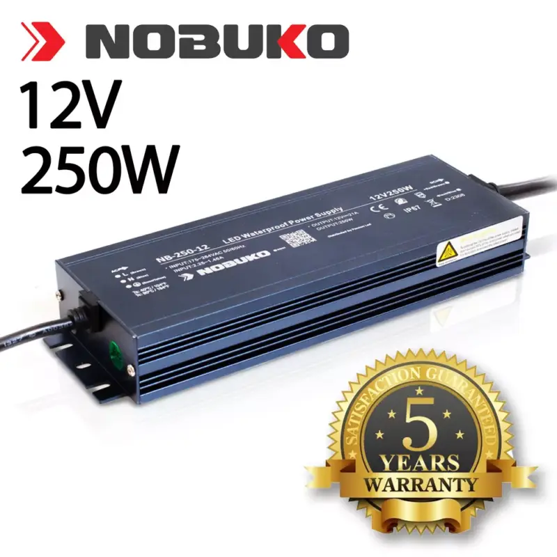 Legjobb ár NOBUKO B SERIES 12V 250W IP67 Kültéri LED Tápegység
