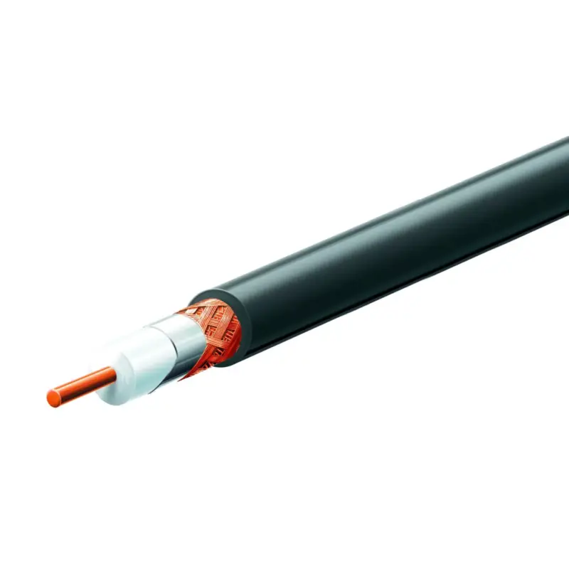 Home RG 6-32/BK koax kábel, 75 Ohm, PVC és PE szigetelés, réz ér, 32 szál rézharisnya, alumínium + PET fólia, 100m, fekete, RG_6-32_BK Legnépszerűbb