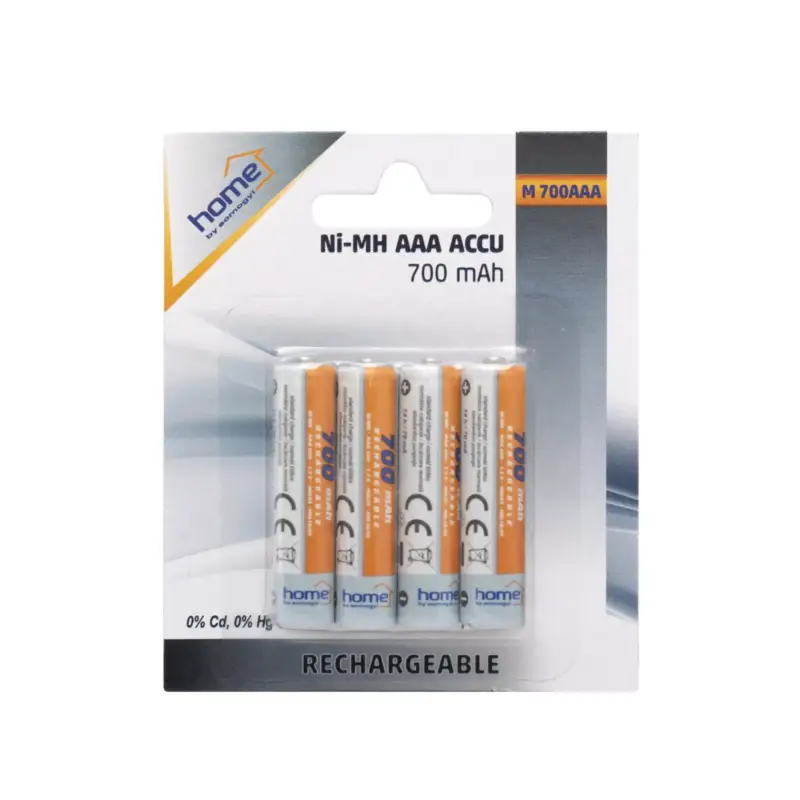 Home M 700AAA akkumulátor AAA, NiMH akkumulátor, mini ceruza, 1,2V 700 mAh kapacitás, 4 db/csomag, M_700AAA Csak ma