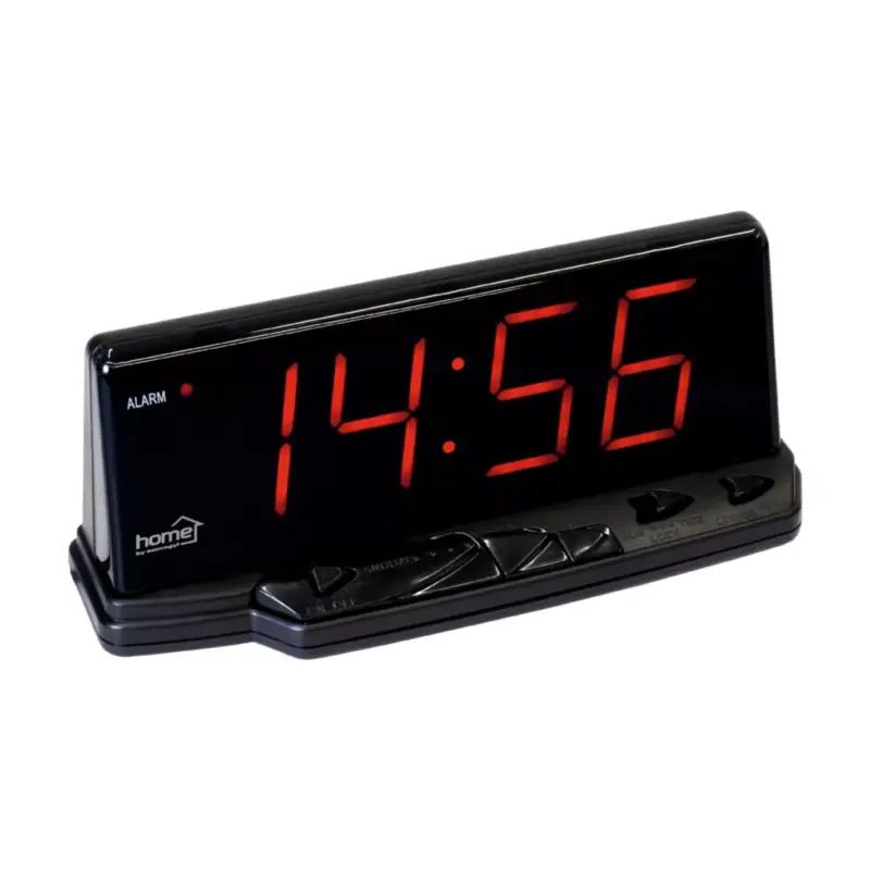 Home LTC 02 digitális LED ébresztőóra, 46 mm magas időkijelzés, állítható fényerő, ébresztés sípolással, szundifunkcióval, elemes vagy hálózati tápellátás, LTC_02 Gyors szállítás