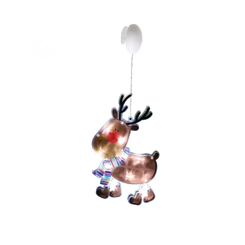 Vedd meg most Home KID 311 rénszarvas ablakdísz, 10 db LED, öntapadó elemtartó, 10 x 26 cm, KID_311