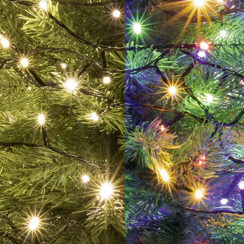Korlátozott ajánlat Home LED 202R/WW/M LED-es DUAL COLOR fényfüzér, 14 m / 200 db melegfehér és színes LED, távirányító, 2 fényprogram, hálózati adapter, kül- és beltéri kivitel, LED_202R_WW_M