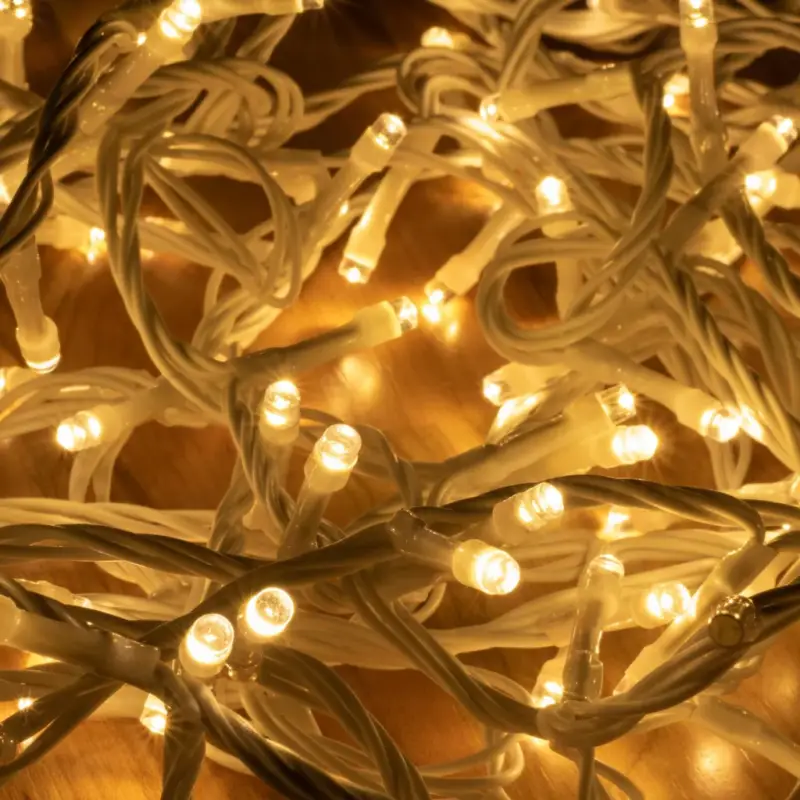 Utolsó esély Home KKL 500F/WH LED-es sziporkázó fényfüzér, 50 m / 500 db hidegfehéren sziporkázó melegfehér LED, fehér vezeték, hálózati adapter, kül- és beltéri kivitel, KKL_500F_WH