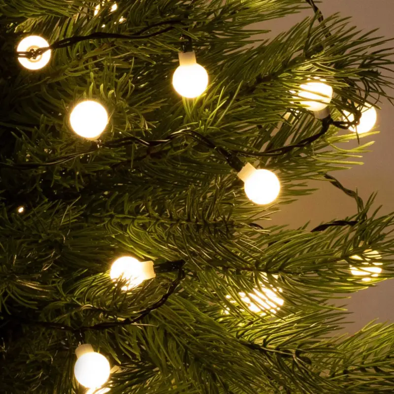 Biztonságos fizetés Home KII 100B/WW LED-es gömb fényfüzér, 8 m / 100 db melegfehér LED, állófényű, zöld vezeték, hálózati adapter, beltéri kivitel, KII_100B_WW
