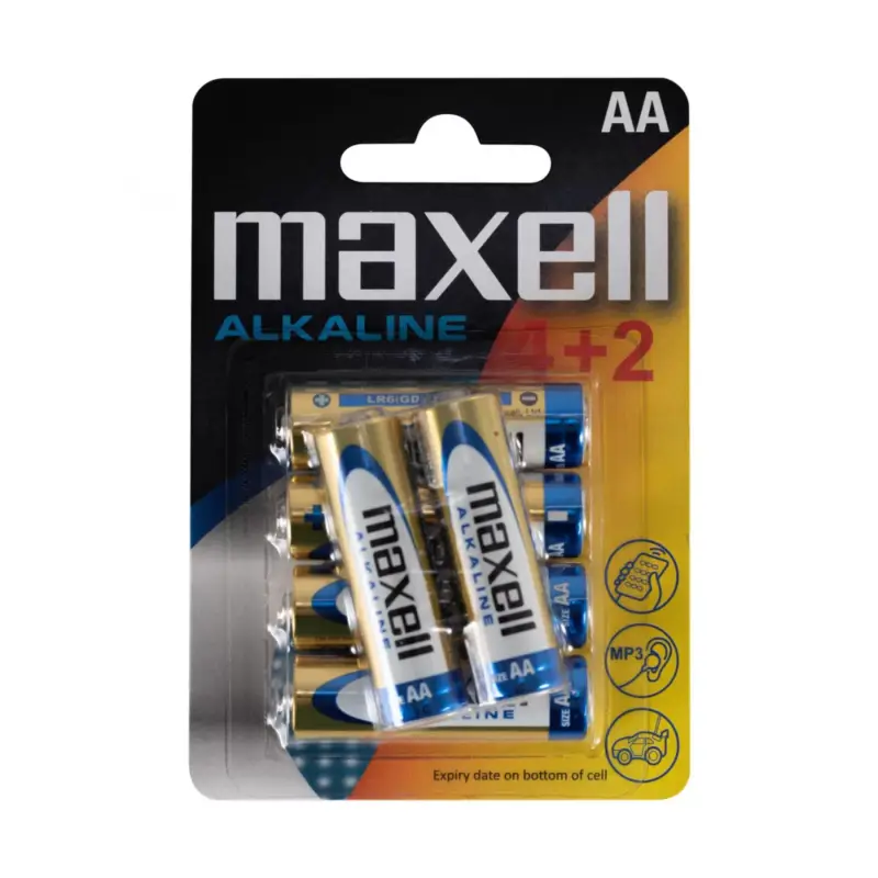 Maxell LR6 4+2 AA elem, alkáli, ceruza, 1,5V, 6 db/csomag, Maxell_LR6_4_2 Vedd meg most