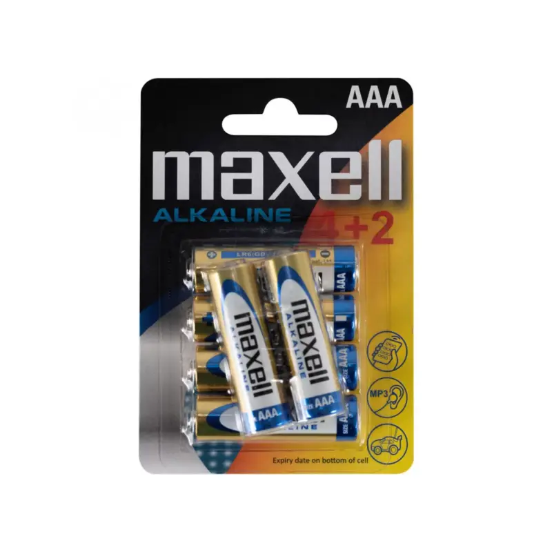 Maxell LR03 4+2 AAA elem, alkáli, ceruza, 1,5V, 6 db/csomag, Maxell_LR03_4_2 Utolsó esély