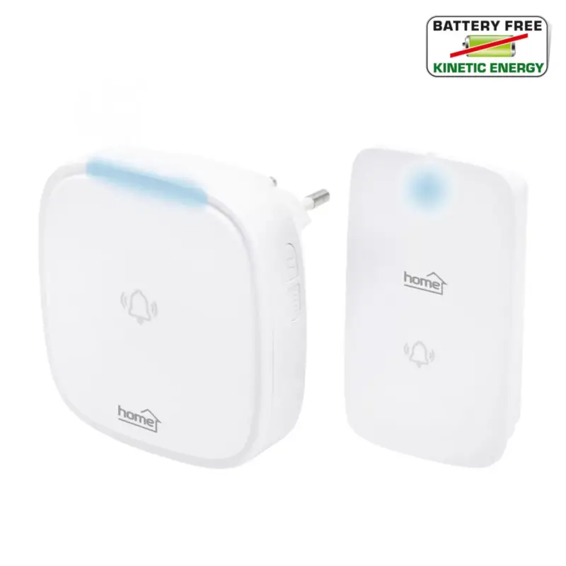 Akció Home DBK 1500AC vezeték nélküli csengő, elem nélküli, 150m hatótáv, 36 dallam, 4 fokozatú hangerő, fényjelzés, kinetikus nyomógomb, 230V-os tápellátás, DBK_1500AC
