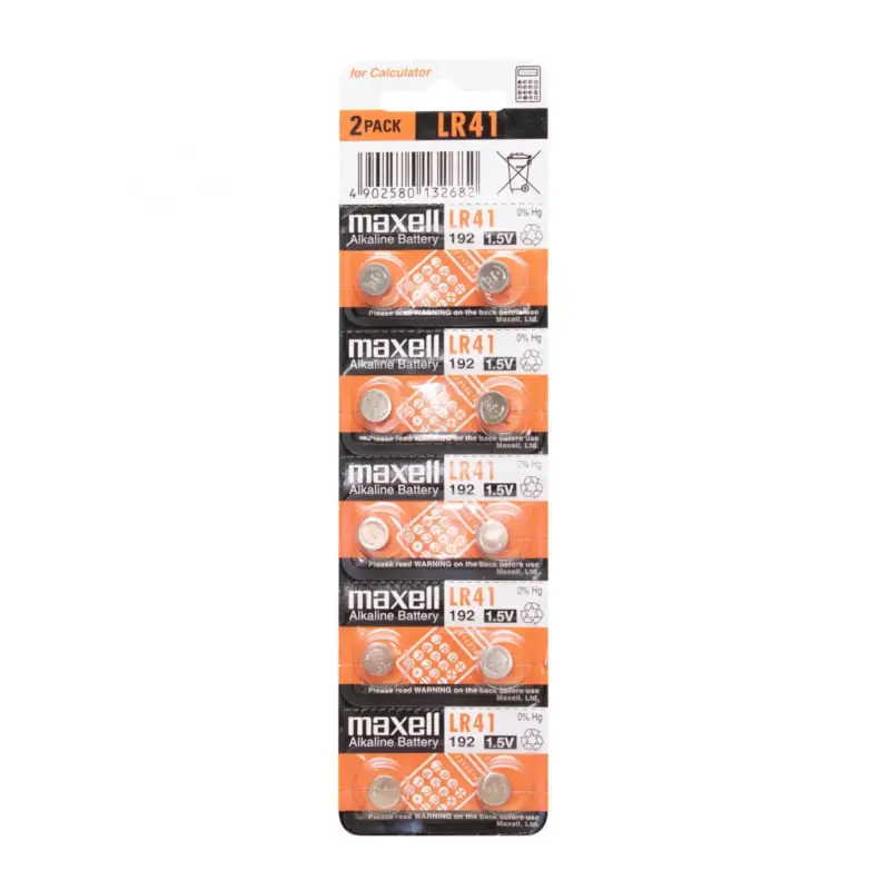 Maxell LR41 gombelem, alkáli, LR41, 1,5V, 10 db/csomag, Maxell_LR41 Gyors szállítás