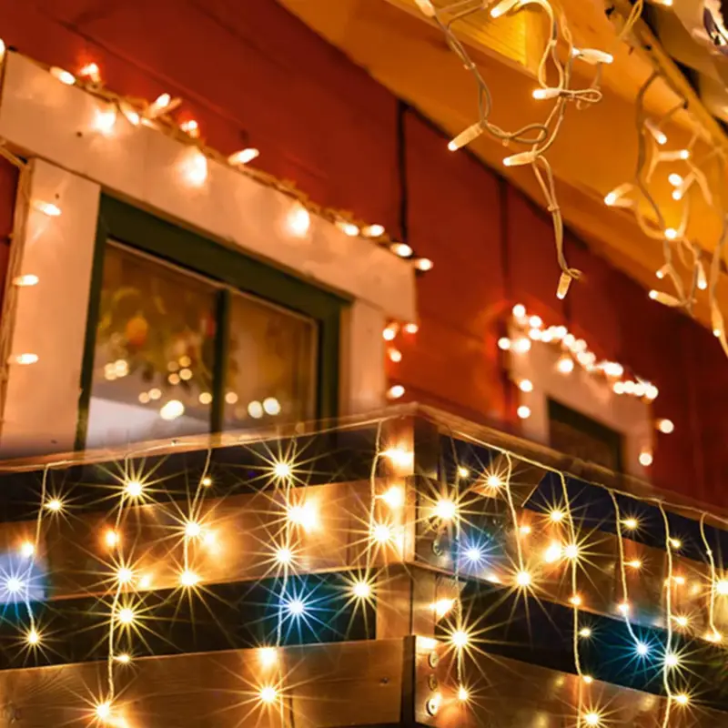 Különleges ajánlat Home DLFJ 200F/WW LED-es sziporkázó fényfüggöny, 5 m / 200 db melegfehér LED, állófényű, fehér vezeték, sorolható, kül- és beltéri kivitel, DLFJ_200F_WW