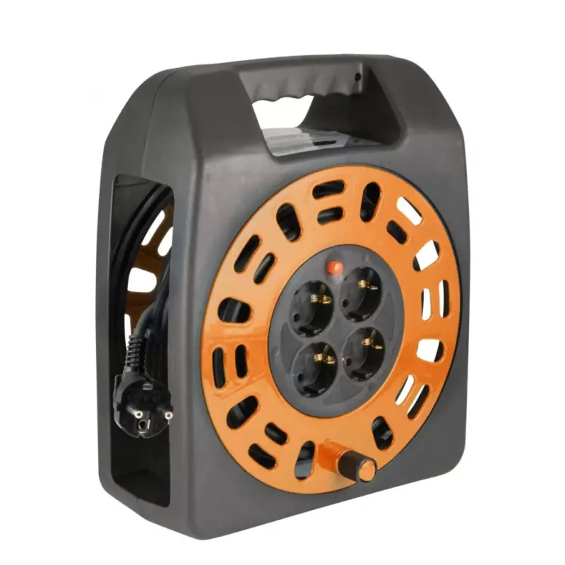 Home HJR 3-20 kábeldob, 20 m, IP20 kivitel, műanyag tartó, H05VV-F 3G1,0 mm2 kábel, max. 2300 W, védőkapcsoló, 4 védőérintkezős aljzat, HJR_3-20 Azonnal elérhető