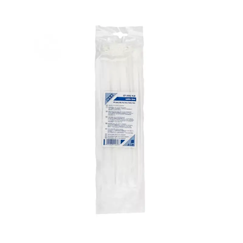 Vásárlói kedvenc Home CT 250/4,8 kábelkötegelő, 4,8 mm széles, 250 mm hosszú, 25 db, átlátszó, CT_250_4_8