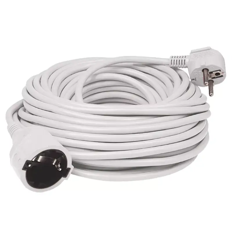 Home NV 2-10/WH/1,5 hosszabító, 10 m, H05VV-F 3G1,5 mm2 kábel, IP 20 kivitel, 250V~/16A/3680W, pipa alakú dugó és egyenes lengő aljzat, fehér színű Ne maradj le