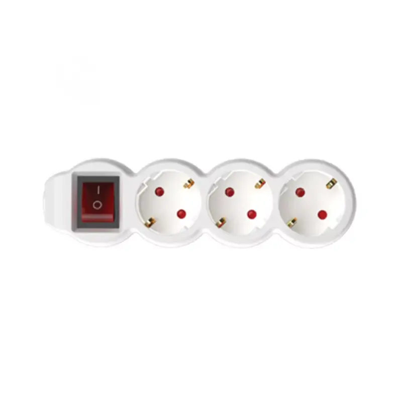 Biztonságos fizetés Home NV 3K/WH hálózati elosztó, 1,5 m, H05VV-F 3G1,0 mm2 kábel, kétpólusú kapcsoló, IP20 kivitel, 3 védőérintkezős aljzat, max. 3500W, fehér