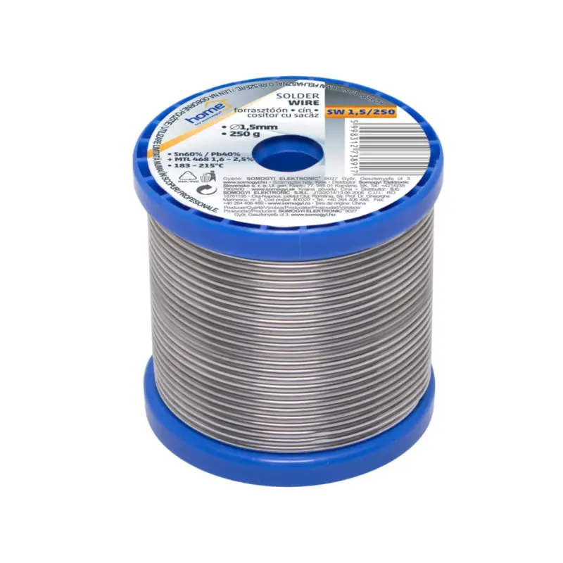 Home SW 1,5/250 forrasztóón, 1,5mm, 250g, európai gyártótól származó kiváló minőségű forrasztóón, összetétel: SN/PB: 60/40%, gyanta: 2,0% Utolsó esély