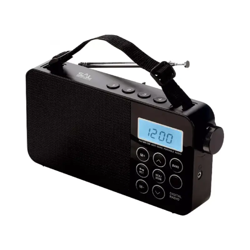 Különleges ajánlat SAL RPR 3LCD táskarádió, AC/DC, AM_FM_SW digitális rádió, ébresztő, AUX, 60 tárolható állomás