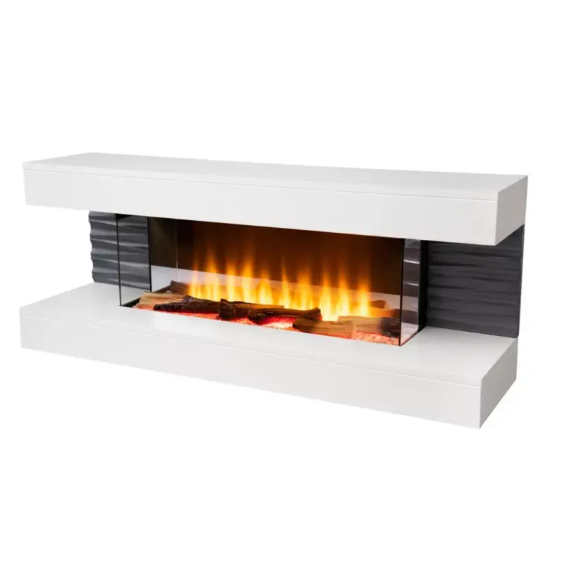 Home FKK 10 szabadon álló elektromos kandalló, panoráma, 1000W/2000W, fehér, 8 tűztér világítási mód Legkelendőbb