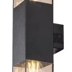 Árengedmény Rábalux 77081 Loanda Kültéri lámpa Kültéri fali lámpa fekete, füstszínű E27 2x MAX 60, IP54
