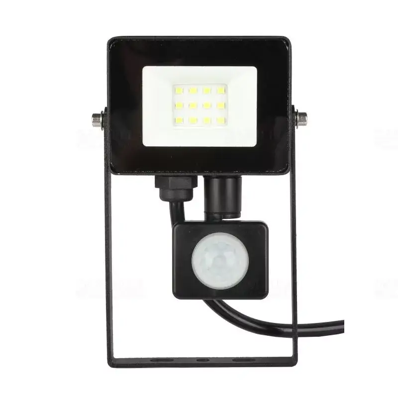 Reflektor 10W LED-es, 800lm, 120 fokos mozgásérzékelővel, 4000K, 15x SMD2835 LED, lapos, fekete deLux DEL1712 Legjobb ár