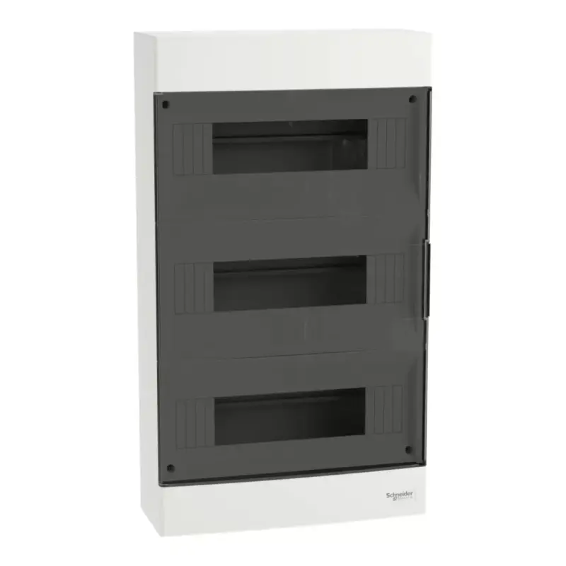 Schneider EASY9 EU Kiselosztó, 36 modul, PE+N sínnel, füstszínű ajtóval, falon kívüli EZ9EUC312 Csak ma