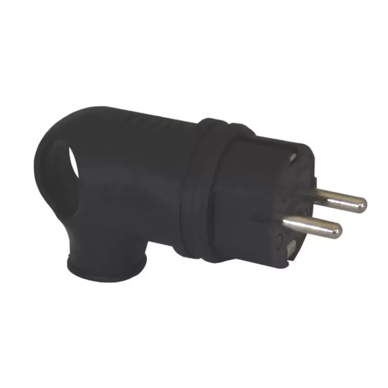 Szezonális akció TP Electric Gumi dugvilla ferde 16A fekete (40db/doboz, 2db/cs) 3101-302-0300