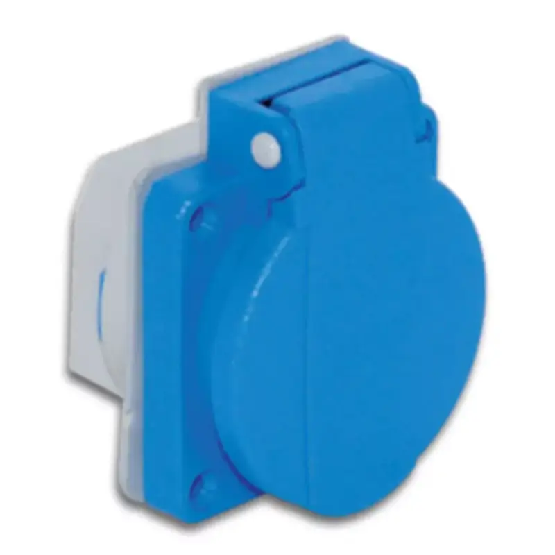 TP Electric Beépíthető műanyag dugalj csapfedeles kék 16A (40db/doboz) 3101-310-0900 Kedvezményes ár
