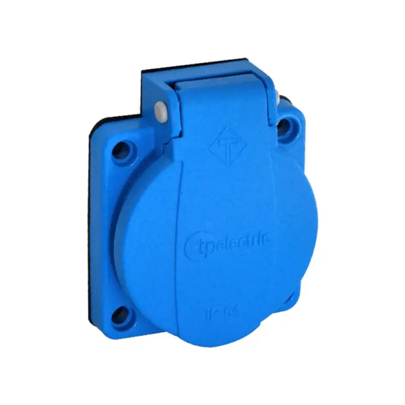 TP Electric Beépíthető műanyag dugalj csapfedeles kék 16A gyorscsatlakozóval (40db/doboz, 4db/cs) 3101-334-0900 Nézd meg most