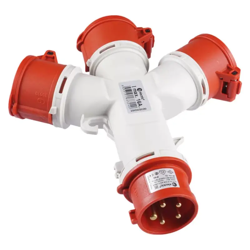 Gyors kiszállítás TP Electric (5X16A)-os 3 ágú dugalj, IP44, 5x16-os dugvillás csatlakozás 3105-513-1600